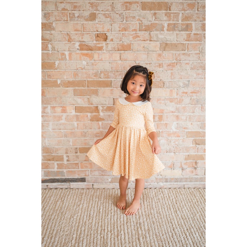 Ollie Jay Rubina Twirl Dress in Custard Floral