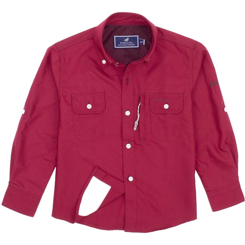 Properly Tied Boys Offshore Fishing Shirt | Cardinal 2T