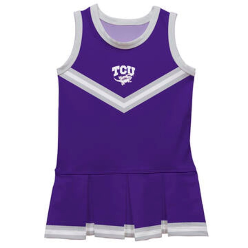 TCU Horned Frogs Vive La Fete Game Day Purple Sleeveless Cheerleader Dress 18-24M