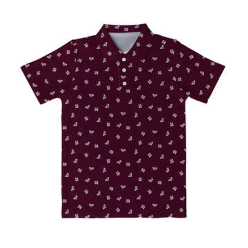 Texas A&M Aggies Vive La Fete Repeat Logo Maroon Short Sleeve Polo Shirt 2T