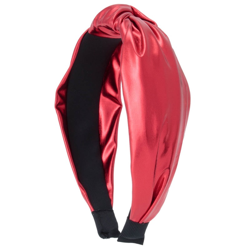 Top Knot Headband Metallic Red