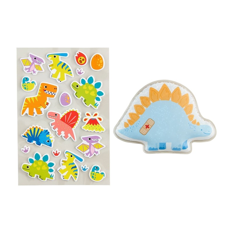 Mud Pie Blue Dino Ouch Pouch & Sticker Set
