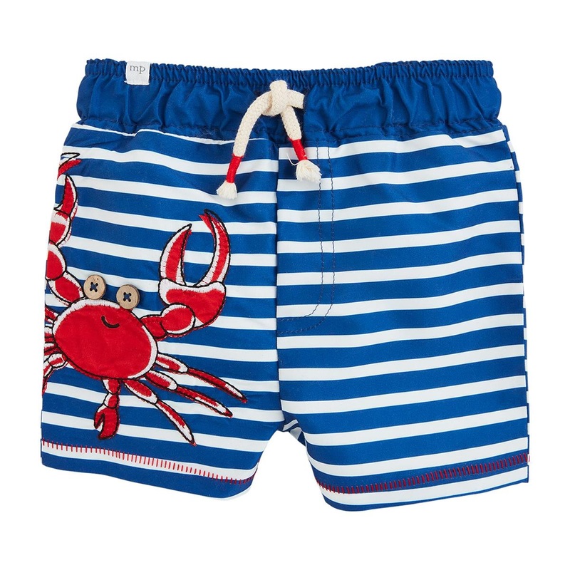 Mud Pie Crab Applique Swim Trunks 6-12M