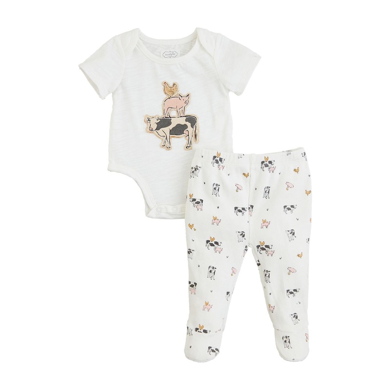 Mud Pie Farm Friends Crawler Set 0-3M