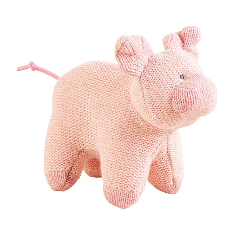 Mud Pie Pig Knit Rattle