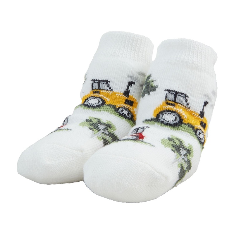 Mud Pie Tractor Rattle Toe Sock Set