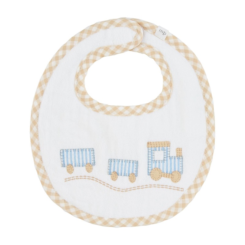 Mud Pie Train Applique Bib