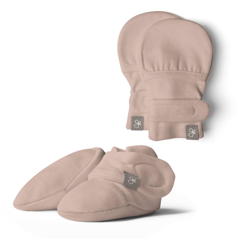 Viscose Bamboo + Organic Cotton Mitts + Boots – Rose: 0-3