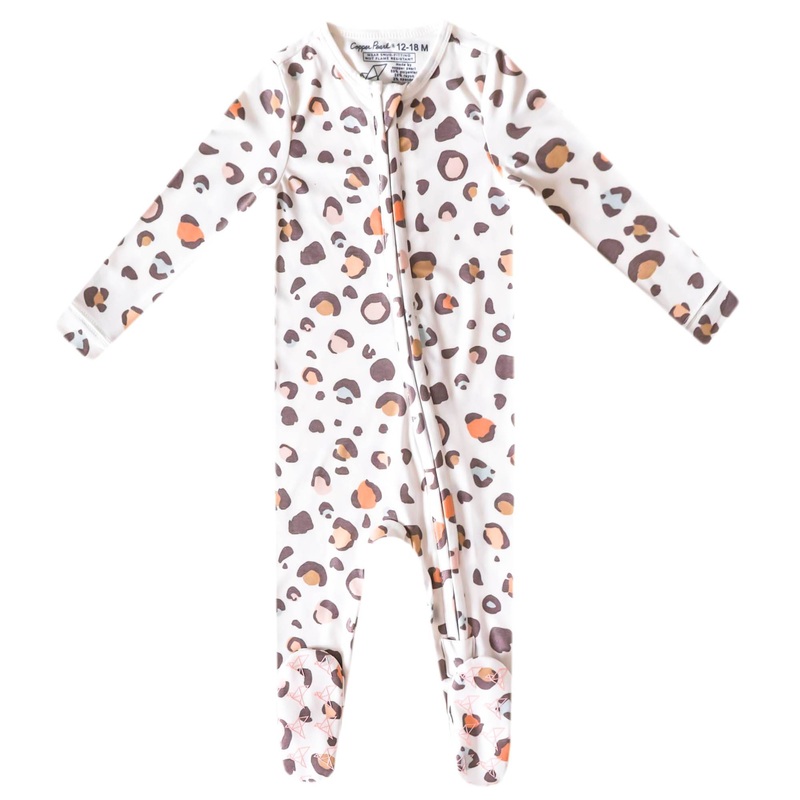 Copper Pearl Zip-Up Footie Pajama | Millie Newborn