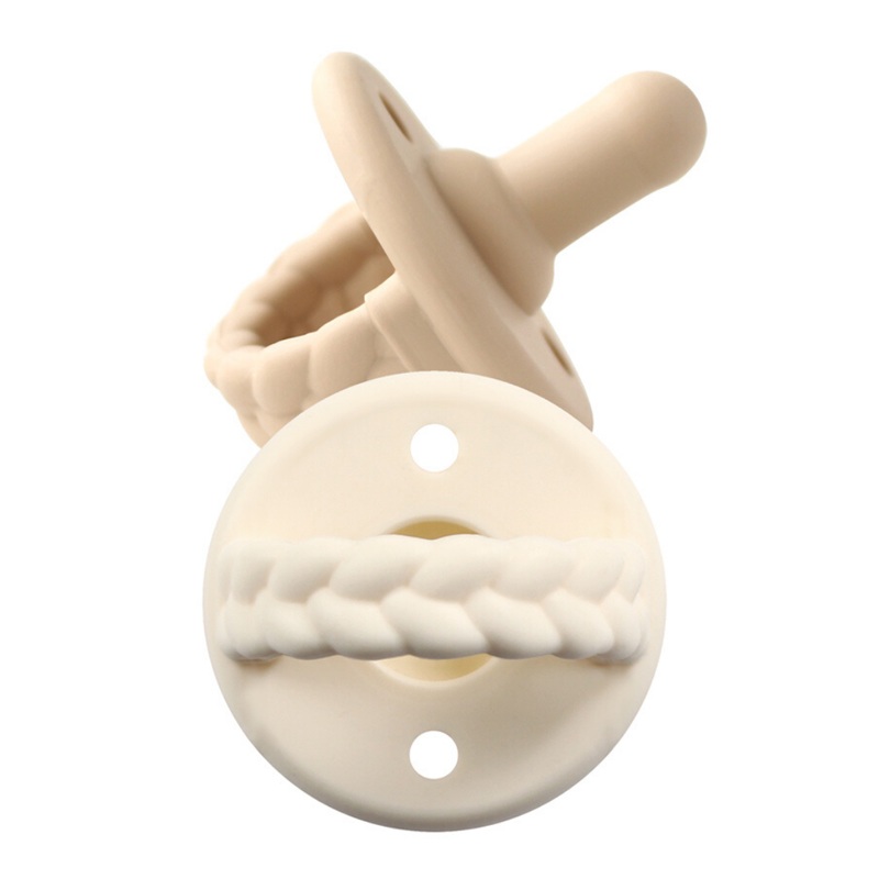 Itzy Ritzy Sweetie Soother Silicone Pacifier 2pk Toast + Buttercream Braids