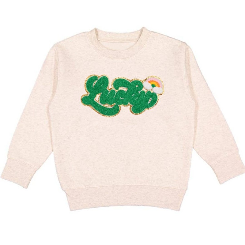 Lucky Script Patch St. Patrick’s Day Sweatshirt 2T