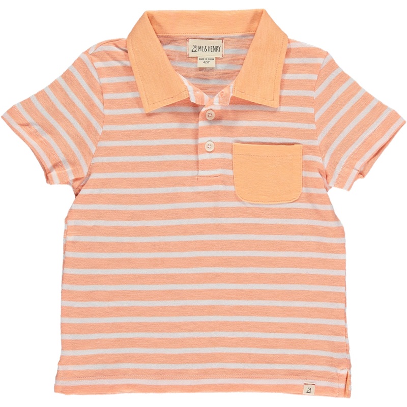 Me & Henry Peach/White Polo 2-3Y