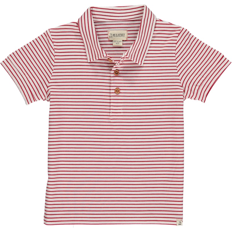 Me & Henry Red/White Polo 2-3Y