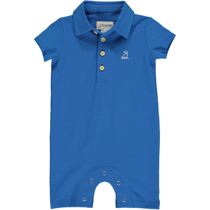 Me & Henry Royal Pique Polo Romper 0-3M