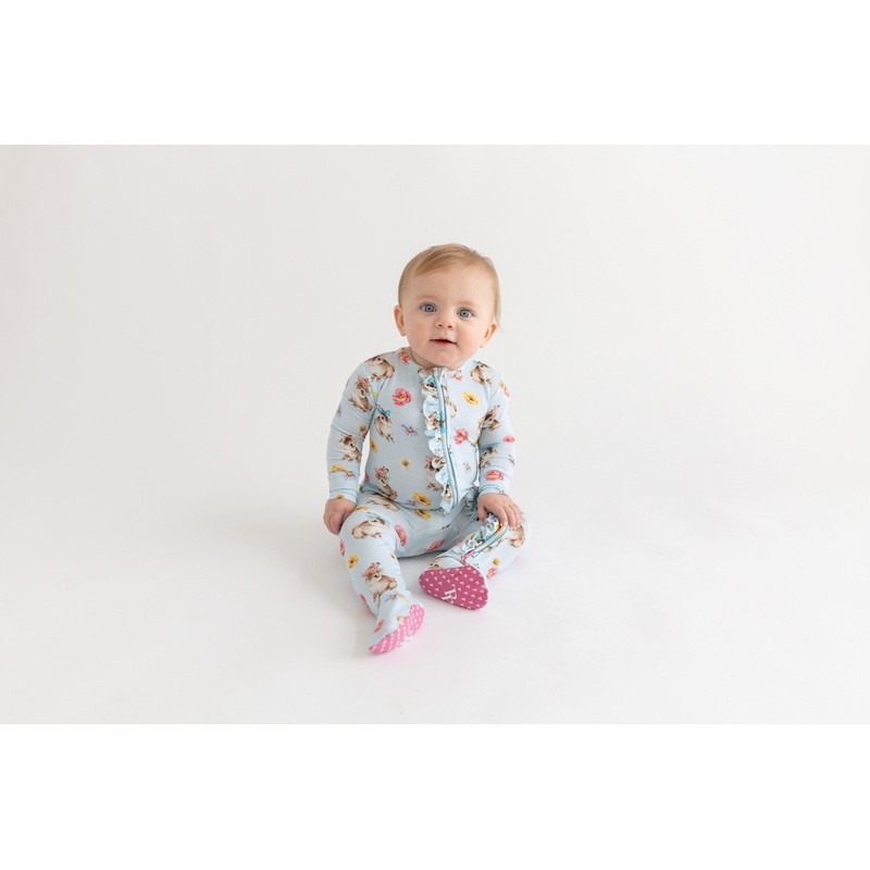 Tinsley Jane – Footie Ruffled Zippered One Piece Newborn