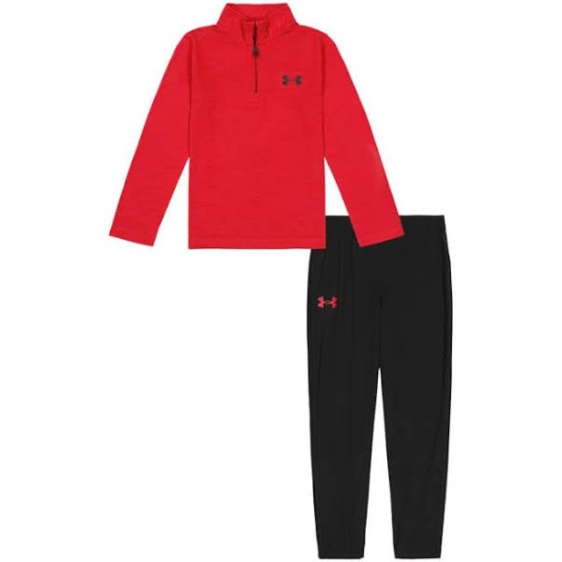 UA Game On 1/4 ZIP Twist SetS Red 2T