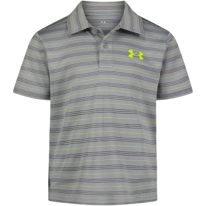 UA Matchplay Stripe Polo Mod Gray 9-12M