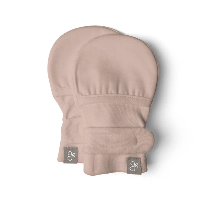 Bamboo Organic Cotton Stay-On Mitts – Rose 0/3M