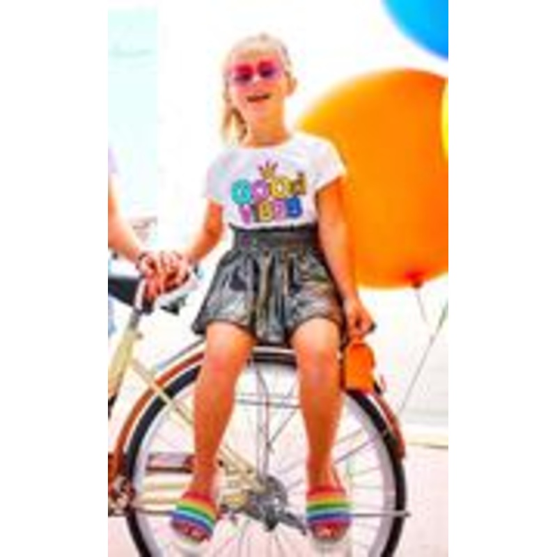 Lola + The Boys Good Vibes Neon Tee 6Y