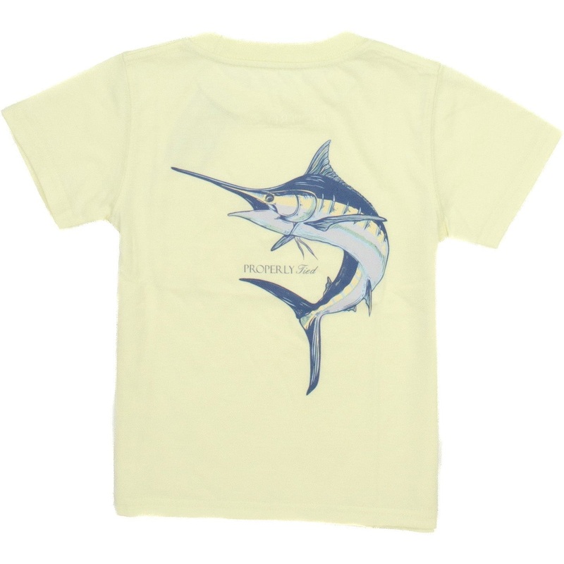 Properly Tied Lucky Duck Blue Marlin Short Sleeve | Light Yellow 2T