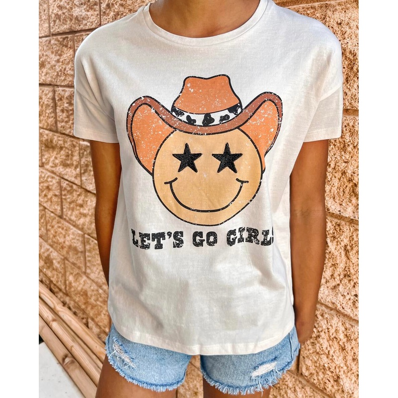 Sweet Soul Let’s Go Girls Lurex Embroidery Graphic Tee Youth Small