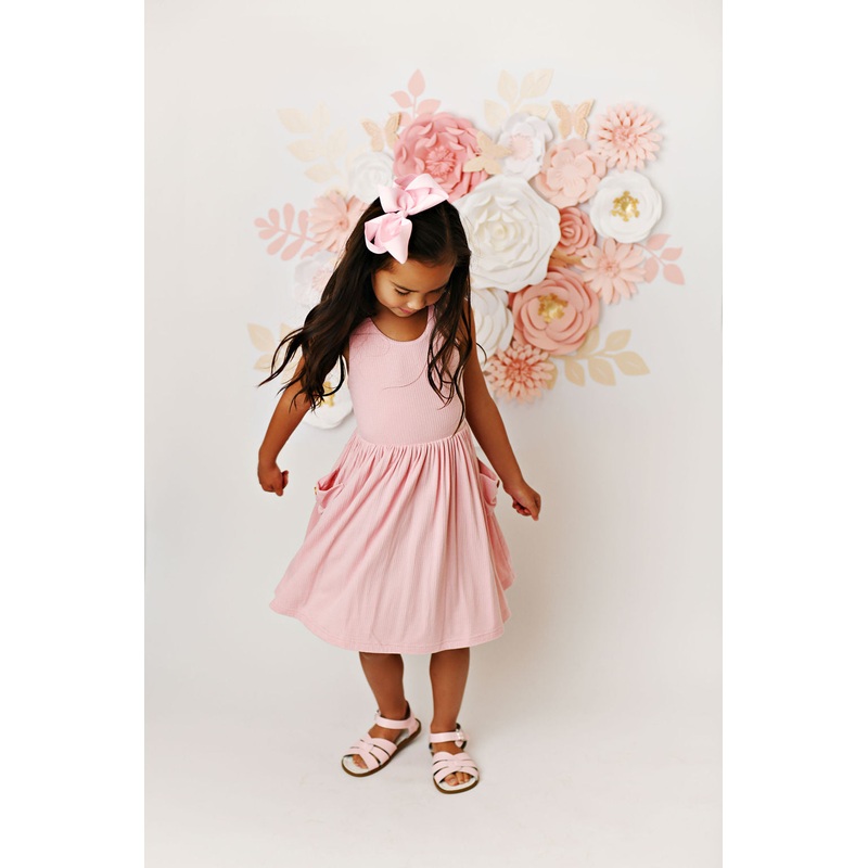 Swoon Baby Clothing Bamboo Rose Pink Pocket Dress 0-3M
