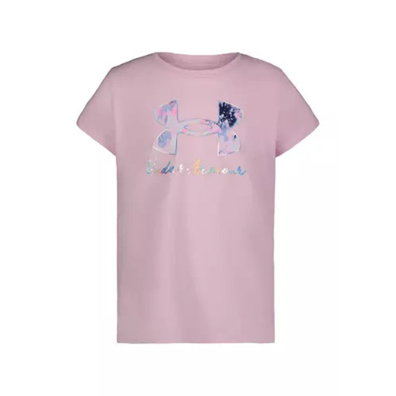 UA BURST DYE LOGO TEE PINK Youth Small