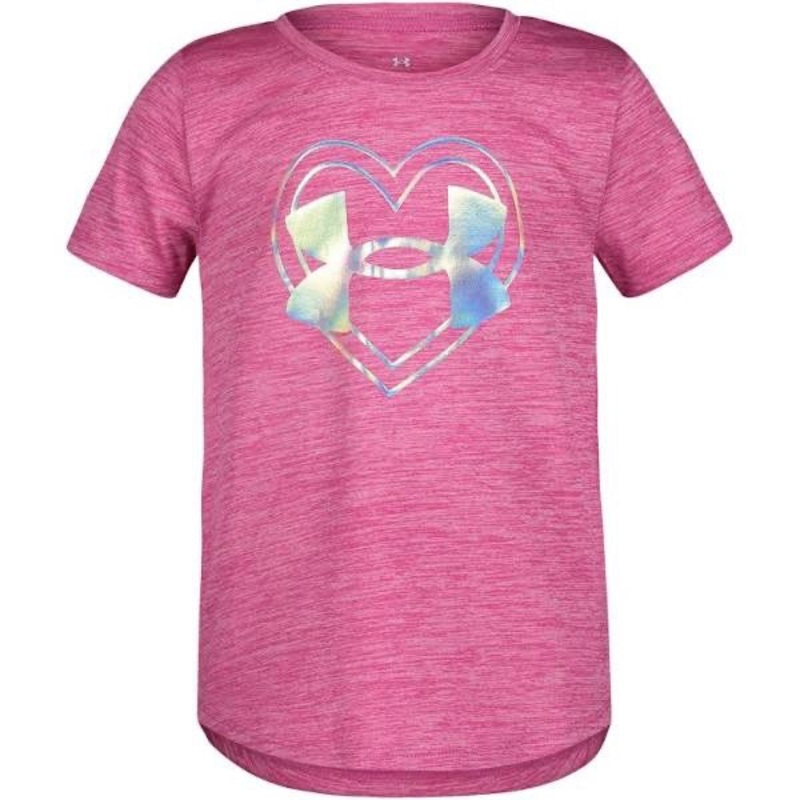 UA HEART ICON SS REBEL PINK 2T