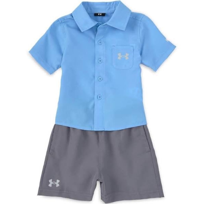 UA WOVEN SHIRT SET CAROLINA BLUE 9-12M