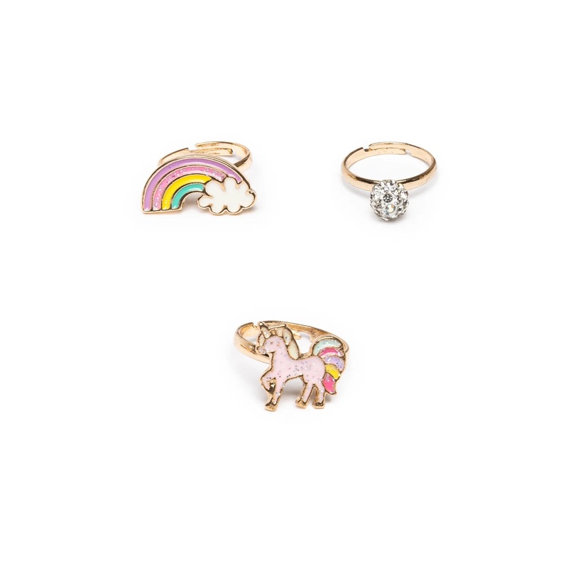 Boutique Unicorn Rainbow Rings 3pc