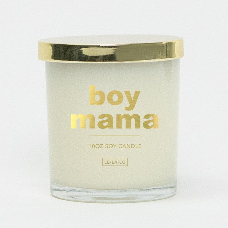 Le La Lo 10oz Glass + Gold Lid Candle | Boy Mama