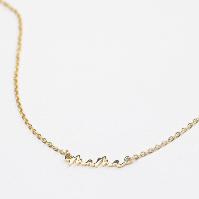 Le La Lo Mama Script Necklace