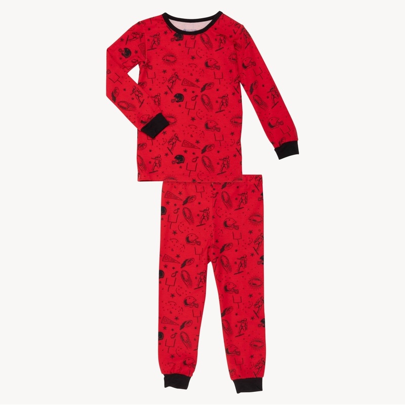 Magnetic Me Red Game Day Modal Magnetic No Drama Pajama Long Sleeve Set 2T