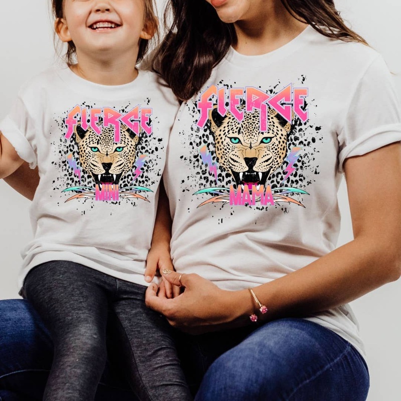 Matching Mama Mini Pink Leopard Tee Adult Small
