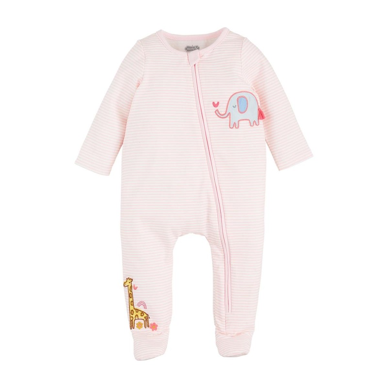 Mud Pie Pink Jungle Sleeper 0-3M