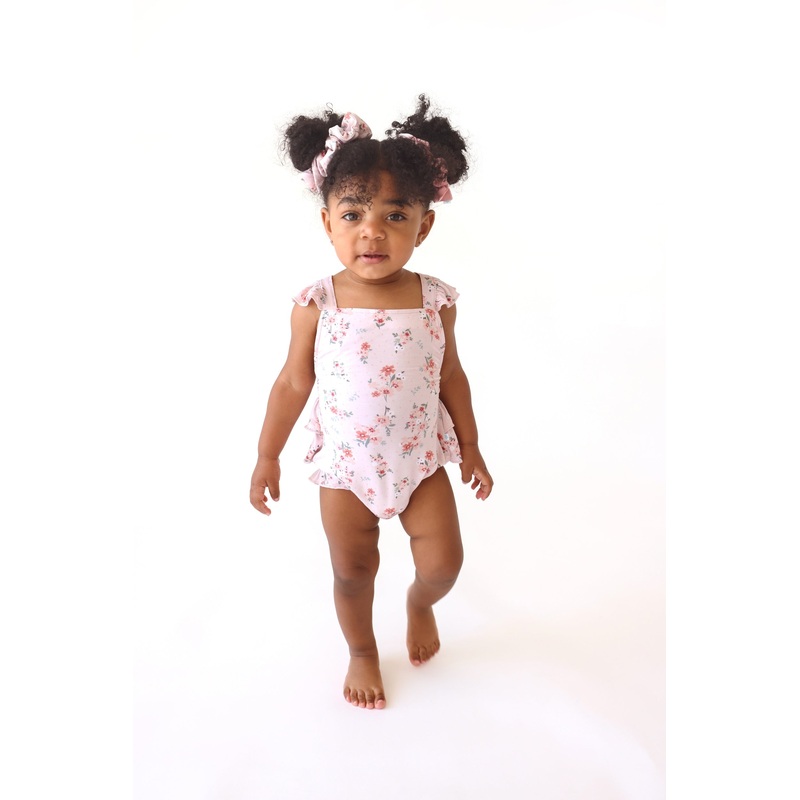 Posh Peanut London Ruffled Strap Bubble Romper 0-3M