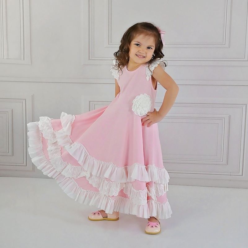 Serendipity Clothing Co. Pink Flutter Maxi Dress 2T
