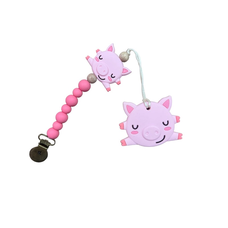 Teether & Clip Bundle Pig