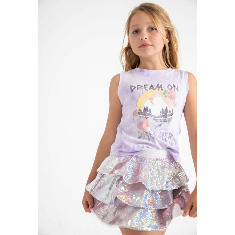 Lola + The Boys Sparkle Tiered Mini Skirt 2T