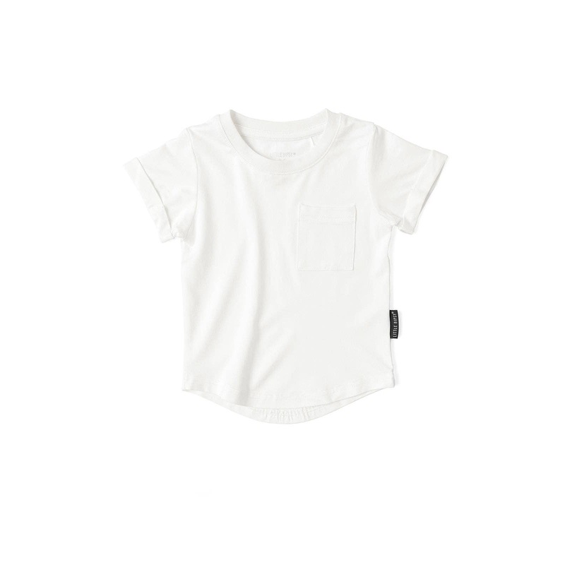 Bamboo Pocket Tee – Off White 3-6M