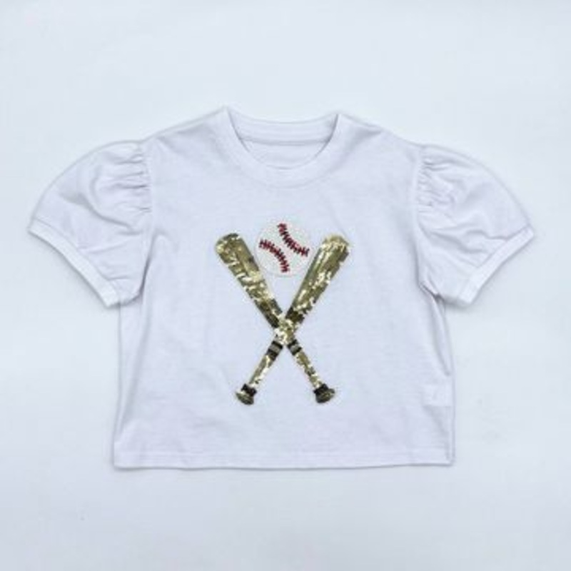 Baseball-Bats-Puff-Sleeve-Top 2T