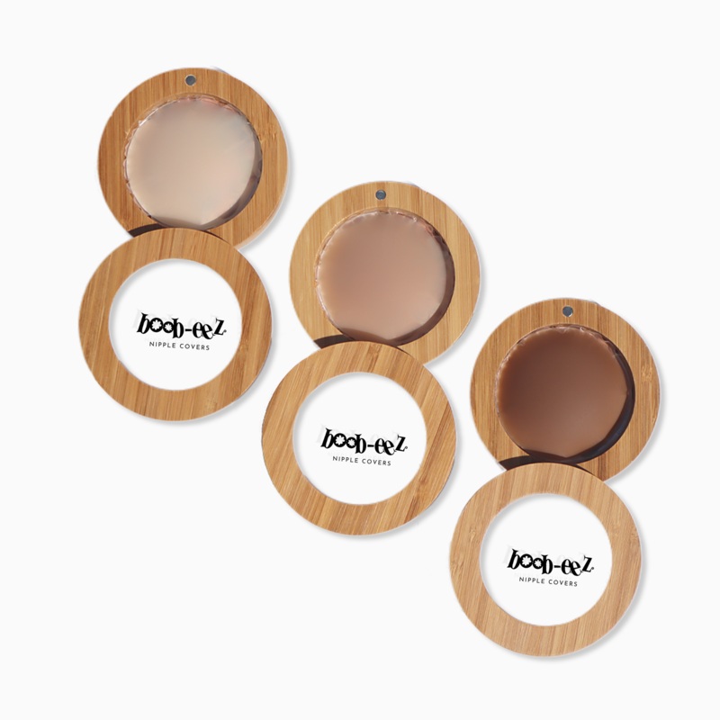 Boob-eez LUXE COMBO – Bamboo Compact + “Headlight” Hiders 6cm Light Tint