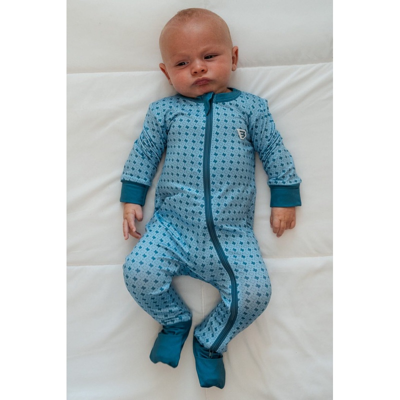 Burlebo Baby Zip Up | Texas (Light Blue) Newborn