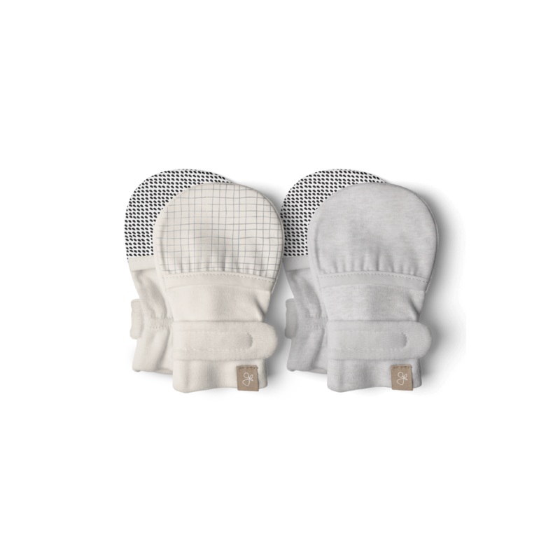 Stay On 2 Pack Baby Mitts – Storm Gray + Gridlock: 0-3M