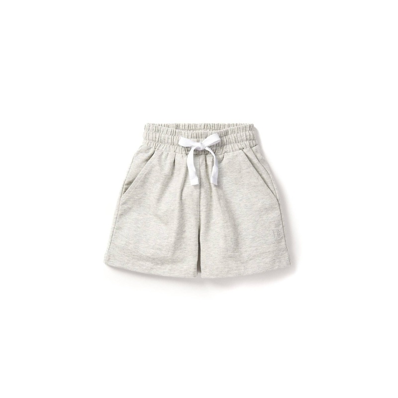 Stitch Pocket Jersey Short – Light Heather Grey 3-6M