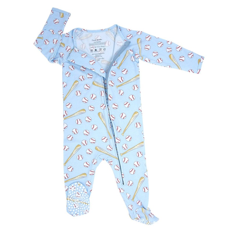 Zipper Footie – Little Slugger Blue Newborn