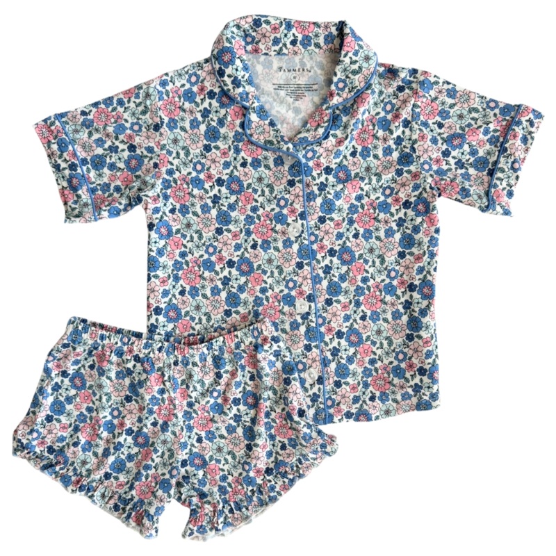 In My Jammers Lily Floral Kids Button Up Short Set 2T