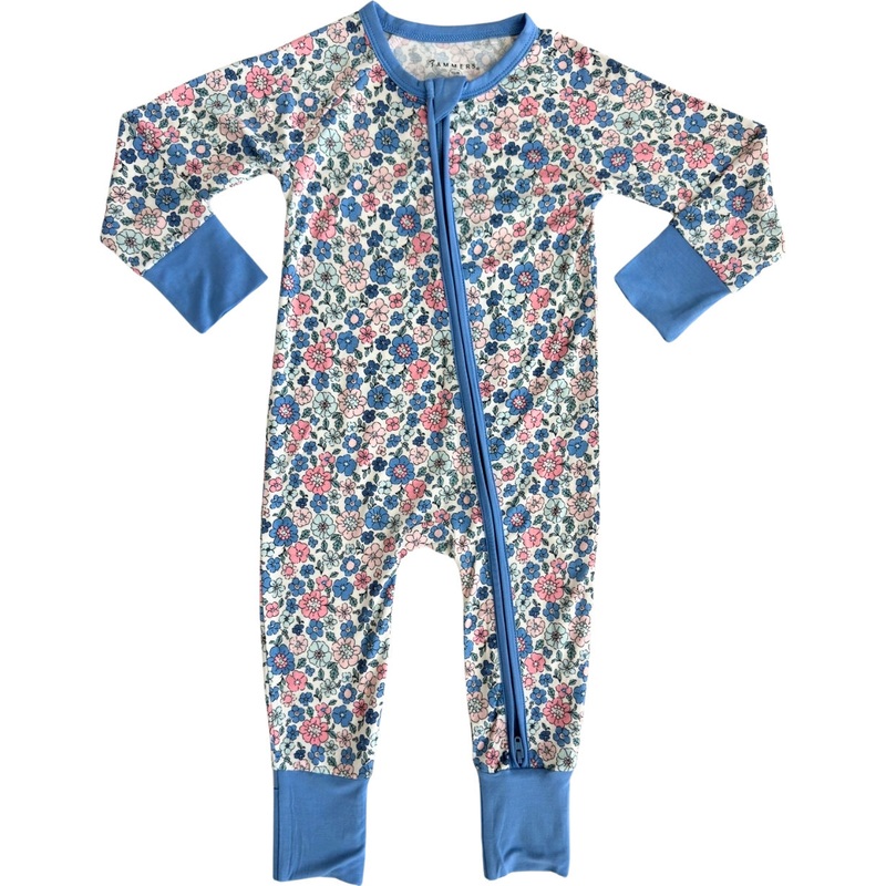 In My Jammers Lily Floral Zipper Romper NB